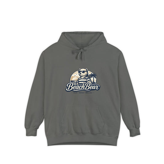 Beach Bear Hoodie — Vintage Surf Bear Graphic "Beach Bear" Comfort Pullover
