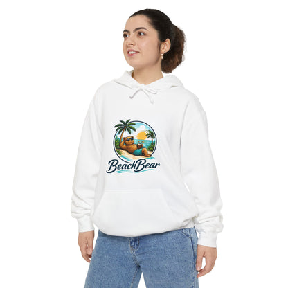 Hoodie — Beach Bear Graphic Hoodie (Relaxed Tropical Sunset Design)
