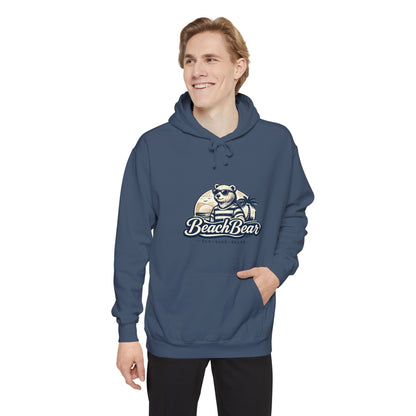 Beach Bear Hoodie — Vintage Surf Bear Graphic "Beach Bear" Comfort Pullover