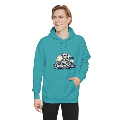 Beach Bear Hoodie — Vintage Surf Bear Graphic "Beach Bear" Comfort Pullover