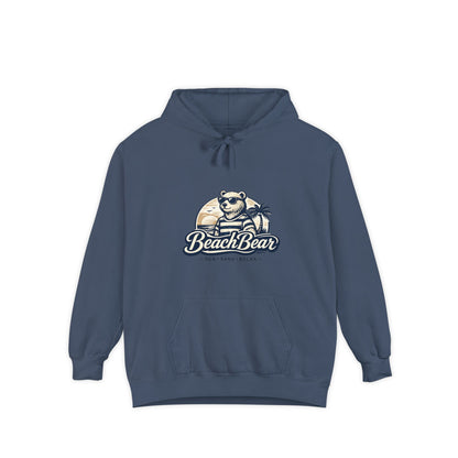 Beach Bear Hoodie — Vintage Surf Bear Graphic "Beach Bear" Comfort Pullover