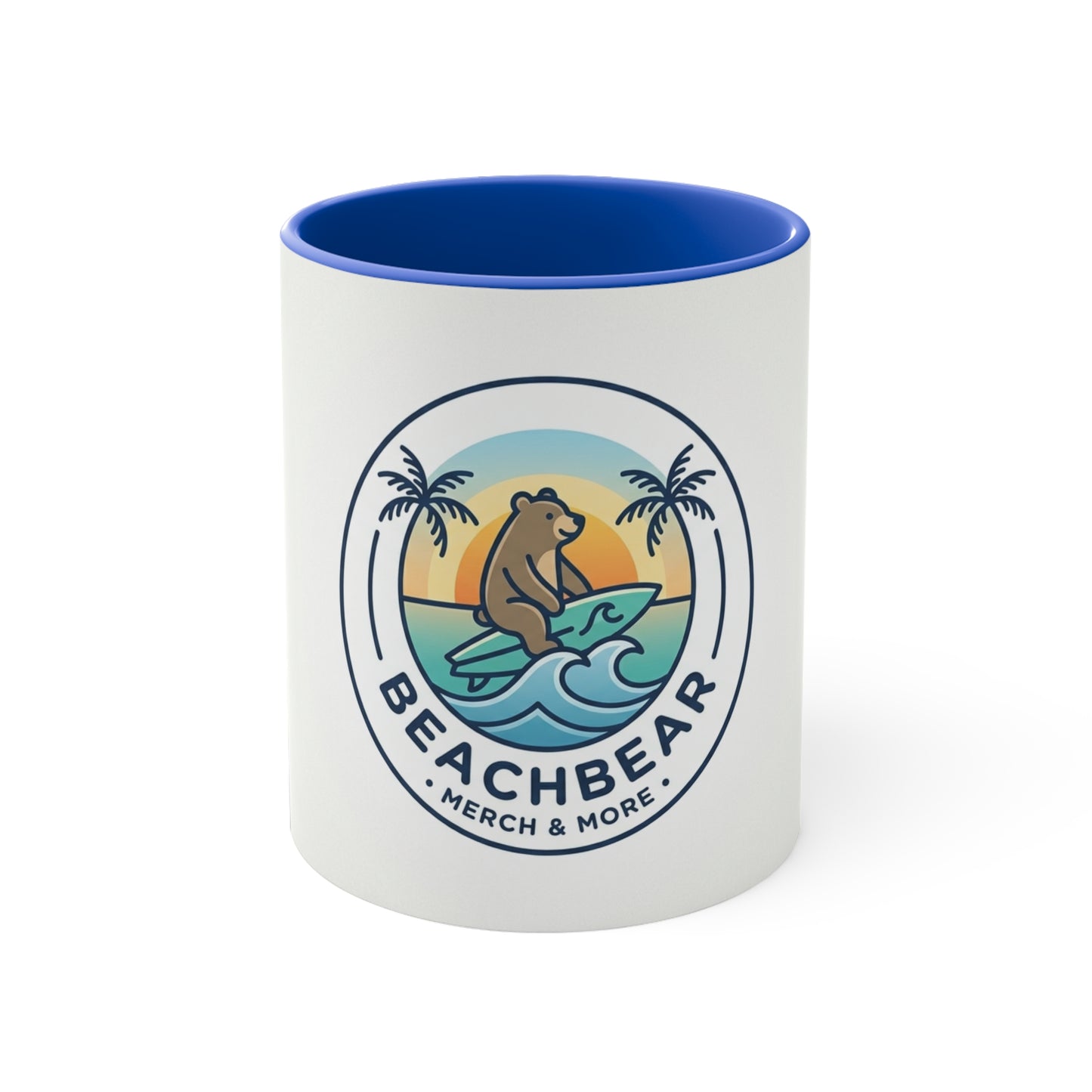 Beach Bear Surf Logo Accent Mug – 11oz Coastal Coffee Cup