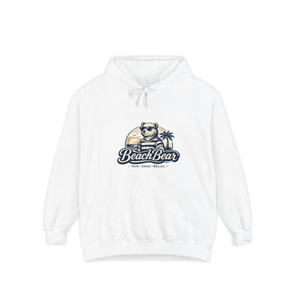 Beach Bear Hoodie — Vintage Surf Bear Graphic "Beach Bear" Comfort Pullover