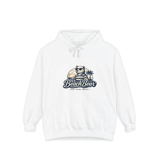 Beach Bear Hoodie — Vintage Surf Bear Graphic "Beach Bear" Comfort Pullover