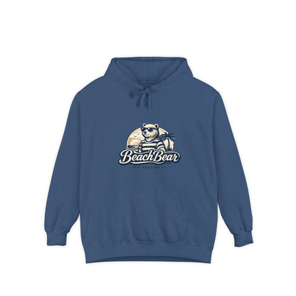 Beach Bear Hoodie — Vintage Surf Bear Graphic "Beach Bear" Comfort Pullover