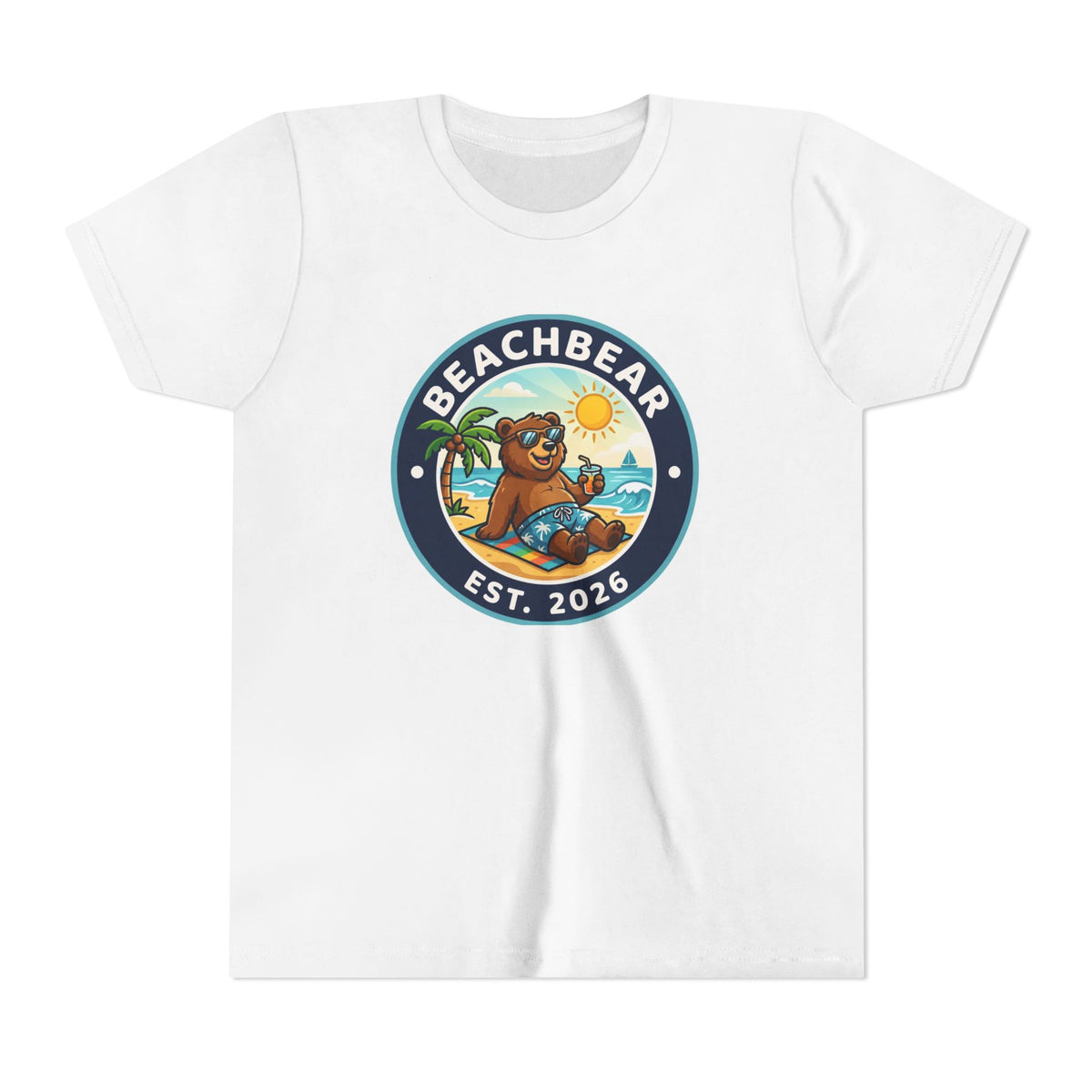 Youth Tee – "Beachbear" Summer Surf Cartoon (TikTok | Est. 2024)