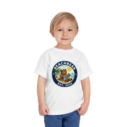 Beachbear Toddler Tee - Cute Summer Surfing Bear "Beachbear" Graphic Shirt (TikTok Est. 2024)