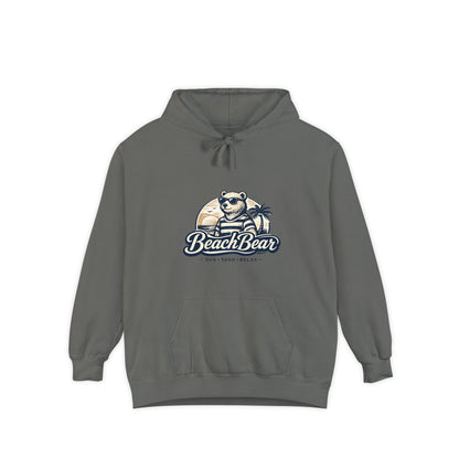 Beach Bear Hoodie — Vintage Surf Bear Graphic "Beach Bear" Comfort Pullover