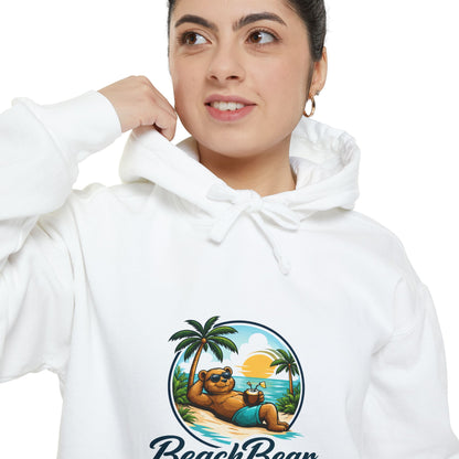 Hoodie — Beach Bear Graphic Hoodie (Relaxed Tropical Sunset Design)